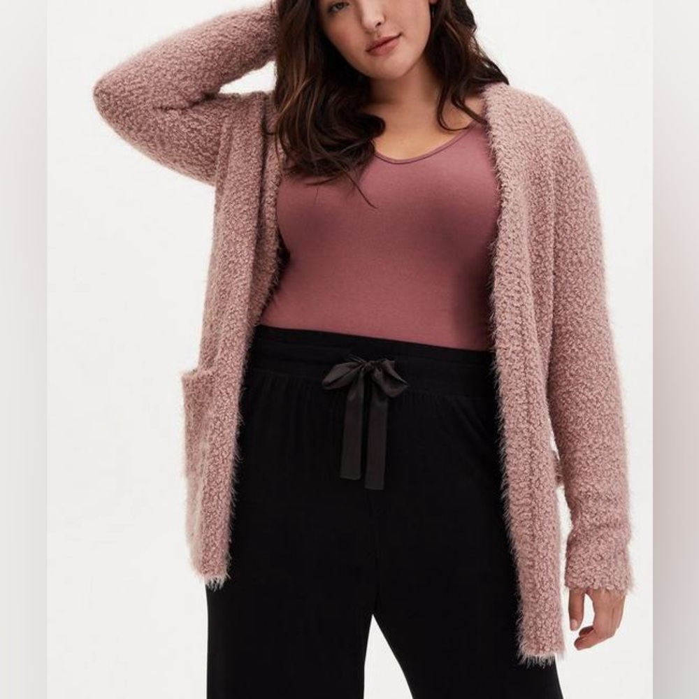 Torrid Fuzzy Yarn Cardigan Open Front Sweater size 4x
